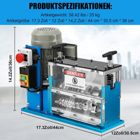 Macchina spelafili elettrica GARVEE, macchina spelafili GARVEE da 370 W, utensile spelafili da 1,5-38 mm e 75 piedi/min con 11 fori e 10 lame, macchina spelafili per la lavorazione di cablaggi