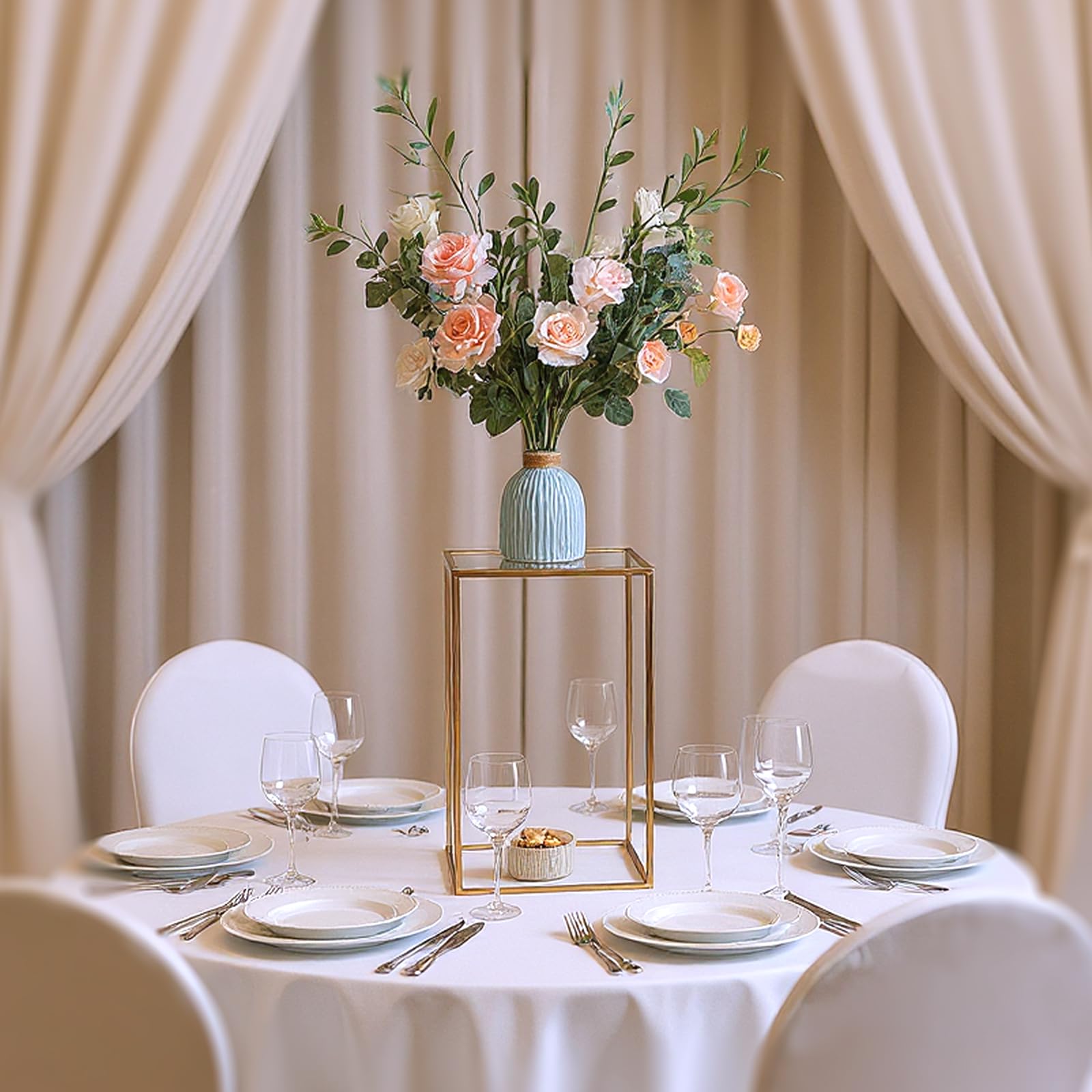 Vasi da sposa in acrilico di alta qualità Garvee, colonne dorate, design geometrico, varie dimensioni, trasparenti, per decorazioni di matrimoni e feste.