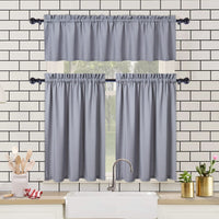 Garvee Tende da Cucina Impermeabili con Texture in Rilievo, Tende Corte da Caffè per Cucina e Bagno, 2 x 30x60 cm, Grigio
