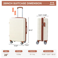 Valigia da viaggio Garvee in ABS rigido con lucchetto TSA, 76,5x49,5x30,5 cm, leggera, grande, nera