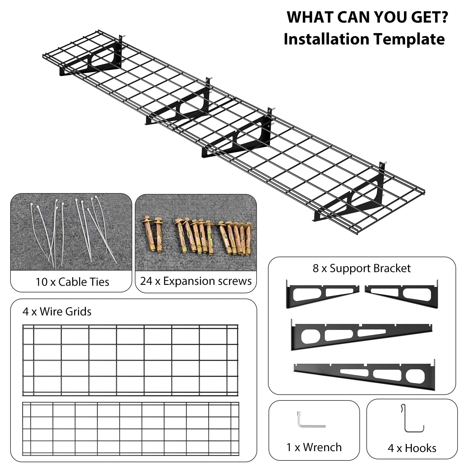 Mensola da Parete Garvee per Carichi Pesanti, Confezione da 2, 6 Piedi Nero - Ideale per Garage e Officina | Perfetta per Festa del Papà