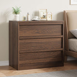 Garvee Comò 3 Cassetti in Noce, Ampio Spazio, Design Moderno, Legno Robusto, Antiribaltamento, Multiuso per Camera e Soggiorno, 75cm x 40cm x 77.5cm, Noce - Walnut