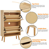 Scarpiera Garvee con 2 cassetti pieghevoli in rattan per corridoio e ingresso, 38,66x23,62x9,25 pollici, inodore, salvaspazio