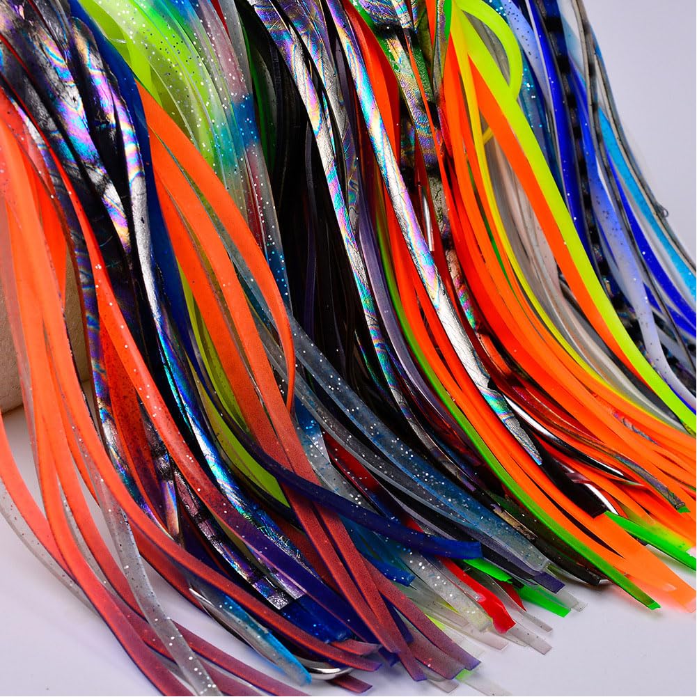 Garvee Trolling Lure 6,5 pollici Squid Skirts Set di esche per pesca d'altura con borsa portaoggetti a 6 scomparti 16 cm Attrezzatura da pesca per esterni in acqua salata