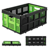 Garvee Cassa Pieghevole 55L Plastica Resistente con Maniglie Laterali, Impilabile, Pieghevole per Casa e Campeggio, Salvaspazio, Durevole, Leggera - Green
