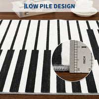 Tappeto a pelo corto Garvee 200x290 nero lavabile soggiorno camera da letto antiscivolo moderno