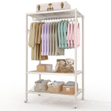 Garvee Portabiti in Metallo con Mensola Regolabile e Ganci Laterali, Mobile Porta Abiti con Ruote, Acciaio Robusto, Scaffale Mesh, Per Camera e Lavanderia, 45x115x178 cm, Nero