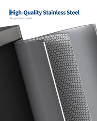 Pattumiera Garvee in acciaio inox da 10 litri con coperchio a chiusura ammortizzata e contenitore interno per bagno e camera da letto, compatta, impermeabile, con maniglia, argento