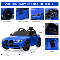 Garvee Kids Electric Car 12V con licenza BMW M4 con telecomando 2.4G, USB, musica LED, stabile, sicura, multicolore
