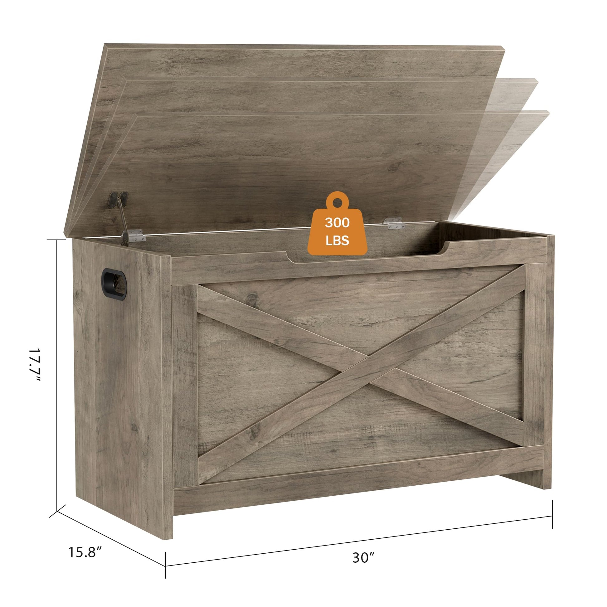 Panca portaoggetti in legno Garvee da 30 pollici con serratura di sicurezza per soggiorno e camera da letto, grande, robusta, versatile