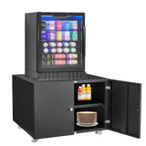 Garvee Supporto Mini Frigo con Ruote Girevoli, Mensola Mobile in Acciaio, Altezza Regolabile, Nero, 45 cm H
