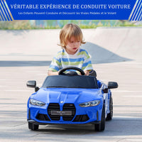 Garvee Kids Electric Car 12V con licenza BMW M4 con telecomando 2.4G, USB, musica LED, stabile, sicura, multicolore