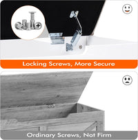 Panca contenitore Garvee da 39,4" con cuscino, cerniere di sicurezza, cassapanche, truciolato, bianco, per corridoio e soggiorno