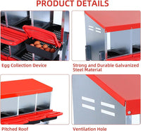 Nido per polli Garvee, in metallo, 3 scomparti, design estraibile, per pollaio, resistente, ventilato, facile da pulire
