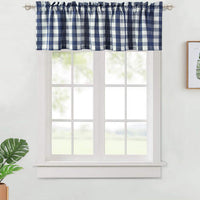 Tende corte Garvee per finestre di bar con motivo a quadri Gingham, filtranti per la luce, facili da pulire, 56"x15", poliestere, per cucina e camera da letto