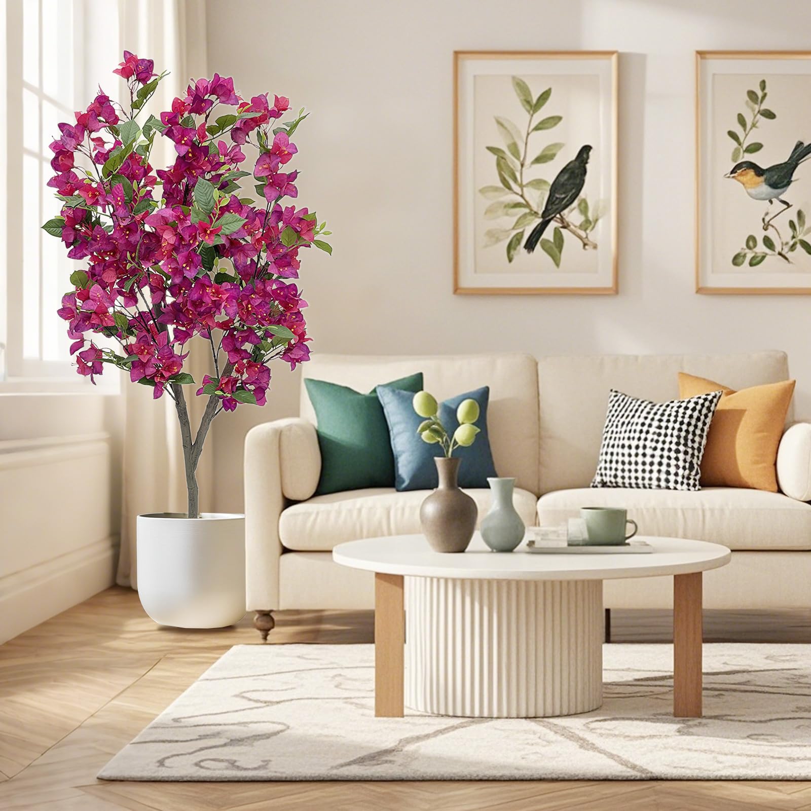Garvee Bougainvillea Künstlicher Baum 4ft Hoch, Pflegeleicht & Lebensecht, Plastik, Vielseitig Für Zuhause & Büro, Grün