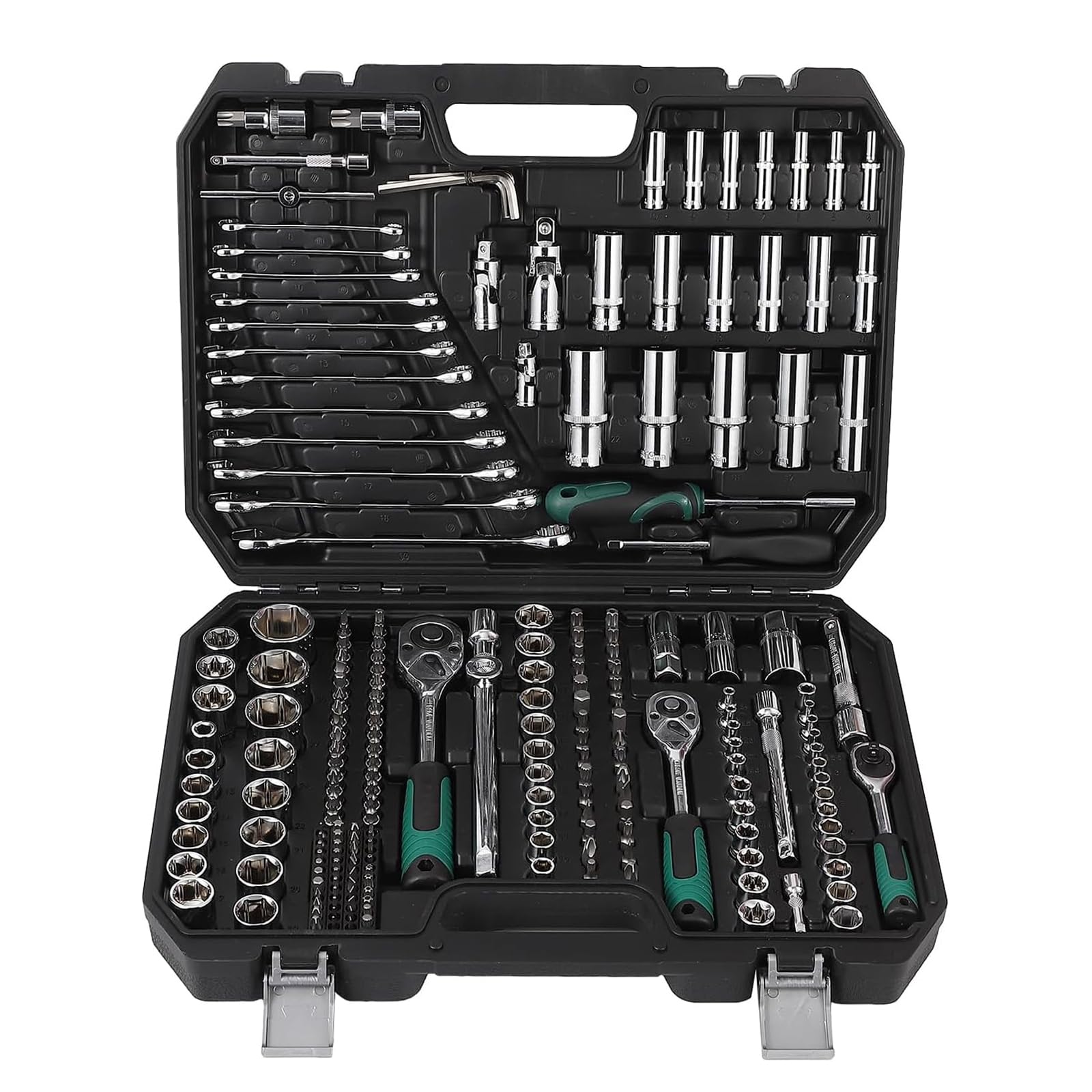 Set di utensili Garvee da 216 pezzi con attacco da 1/4", 3/8" e 1/2", cricchetto a cambio rapido a 72 denti, custodia robusta per riparazioni auto e domestiche