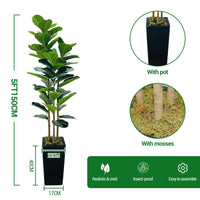 Albero artificiale da interno Garvee da 5 piedi, design realistico, senza manutenzione, versatile per casa e ufficio, verde