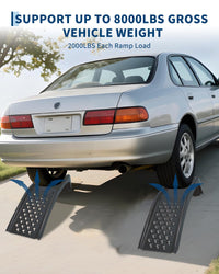 Ponti sollevatori per auto Garvee Heavy Duty, capacità 8000 libbre, 2 pezzi, acciaio, antiscivolo, altezza di sollevamento 8 pollici, nero, officina e garage