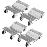 Garvee Set 4 Dollies per Ruote Auto in Acciaio Manganese, Capacità 2722 kg, Design Antiscivolo, Ruote Girevoli 360°, Argento, Uso Officina