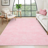 Garvee Tappeto Lavabile Soggiorno Rosa 120x170 cm Antiscivolo Pelo Corto Materiale Premium - Rosa