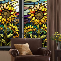 Pellicola per finestre Garvee con motivo a girasole, statica, protezione UV, 60x100 cm, autoadesiva, per casa e ufficio