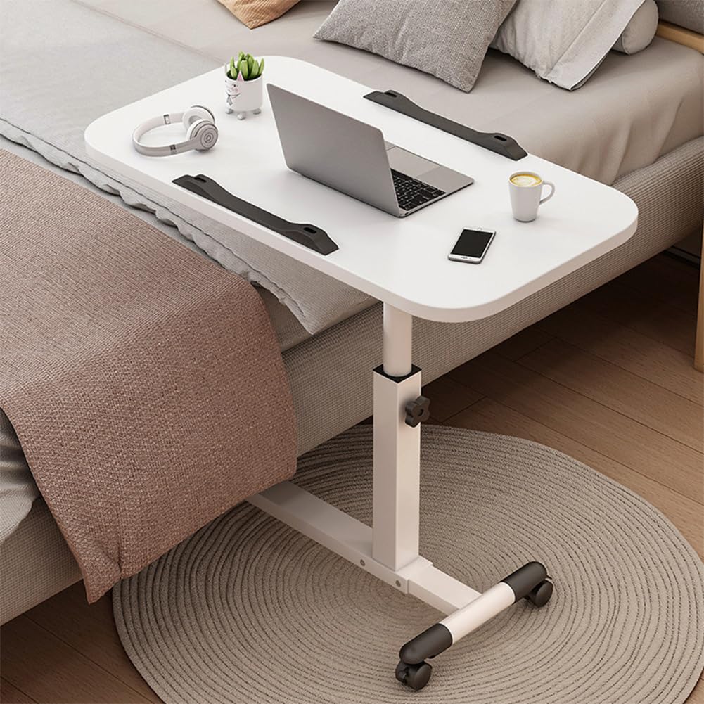 Tavolino da letto Garvee con ruote, altezza regolabile, piano inclinabile, per uso ospedaliero e domestico, mobile e robusto