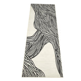 Tappeto Corridoio in Lana Sintetica Pelo Corto Morbido Senza Pelucchi Antiscivolo Pieghevole Facile da Pulire 60x230cm Soggiorno Camera da Letto Design Astratto - Nero e Bianco
