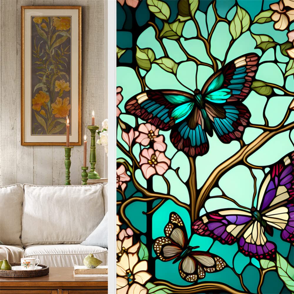 GARVEE Motyl Window Film Pellicola per la privacy statica con protezione UV per spazi abitativi 60x100 cm Trasparente