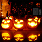 GARVEE Luci di Halloween a forma di zucca animatronica con connessione di tipo C per feste e celebrazioni in famiglia all'aperto, 4,5 metri, arancione