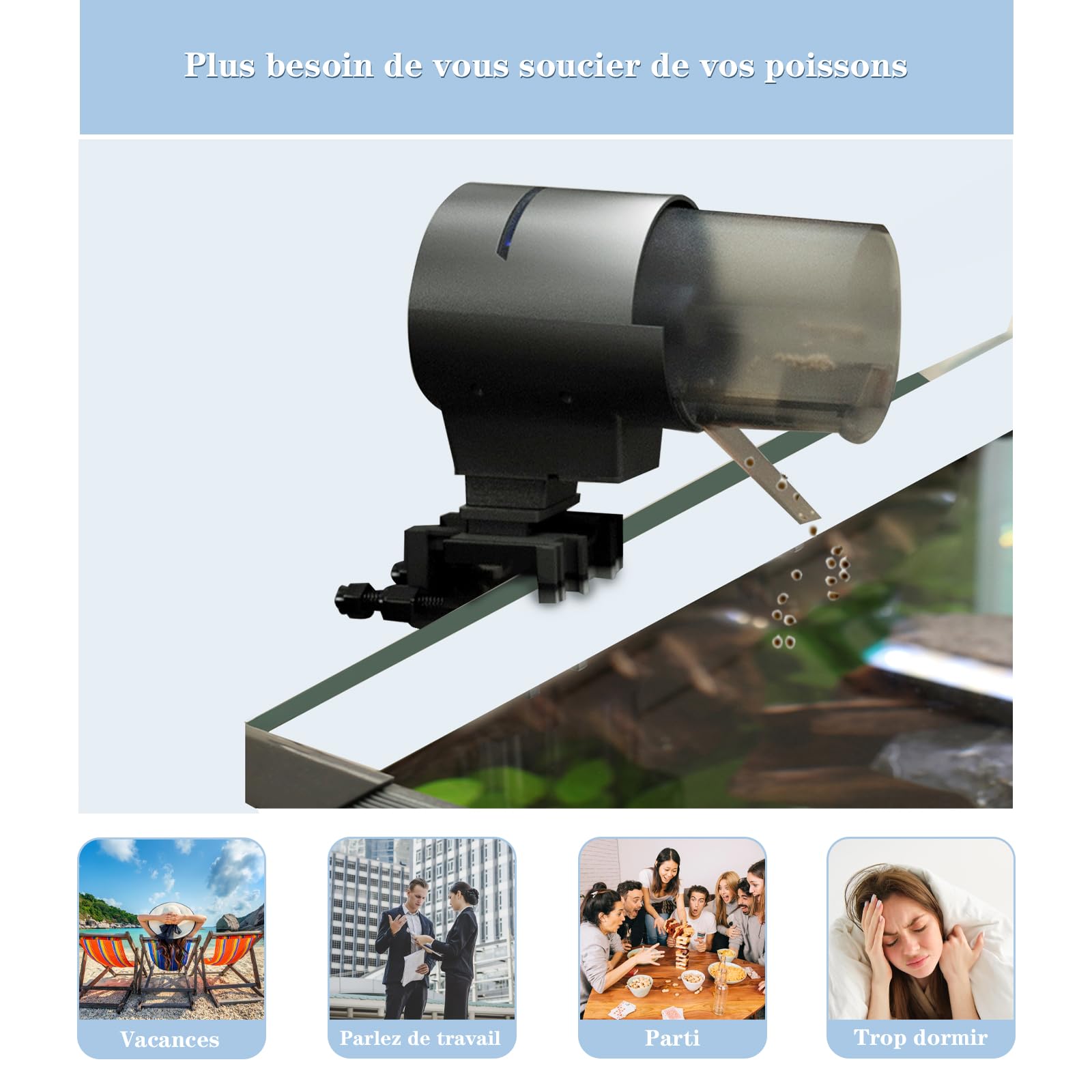 Mangiatoia automatica per pesci Garvee da 210 ml con 3 opzioni di tempo e coperchio salvafreschezza per acquari e vacanze