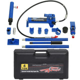 Garvee Kit Martinetto Idraulico 4 Ton Porta Power con Tubo Olio 1.4m, Pompa Automatica Sovraccarico, Custodia HDPE, Uso Auto e Industria - 4 Ton | Plastic Tote | Blue