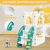 Scivolo per bambini Garvee 8 in 1 con struttura per arrampicata, telescopio, canestro da basket, tunnel per bambini da 1 a 3 anni, stabile, ecologico, design moderno