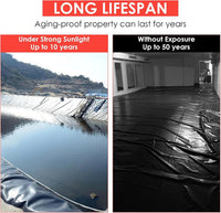 Rivestimento per laghetto Garvee LLDPE 6M x 7M nero, spessore 20 mil, per pesci e koi, giardini acquatici, cascate