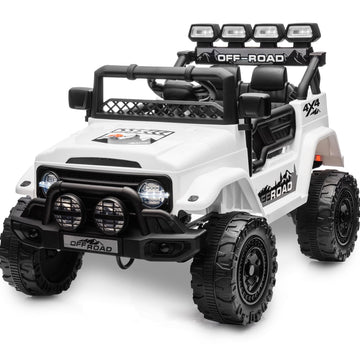 Garvee 12V Auto elettrica per bambini bianca con LED, suono, Bluetooth per centri commerciali, cortili e parchi giochi