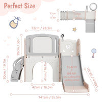 Garvee 8 in 1 Scivolo per bambini, parco giochi per interni ed esterni, con scala di arrampicata, canestro da basket, tavolo da disegno telescopico in HDPE, spazio di archiviazione per giardino