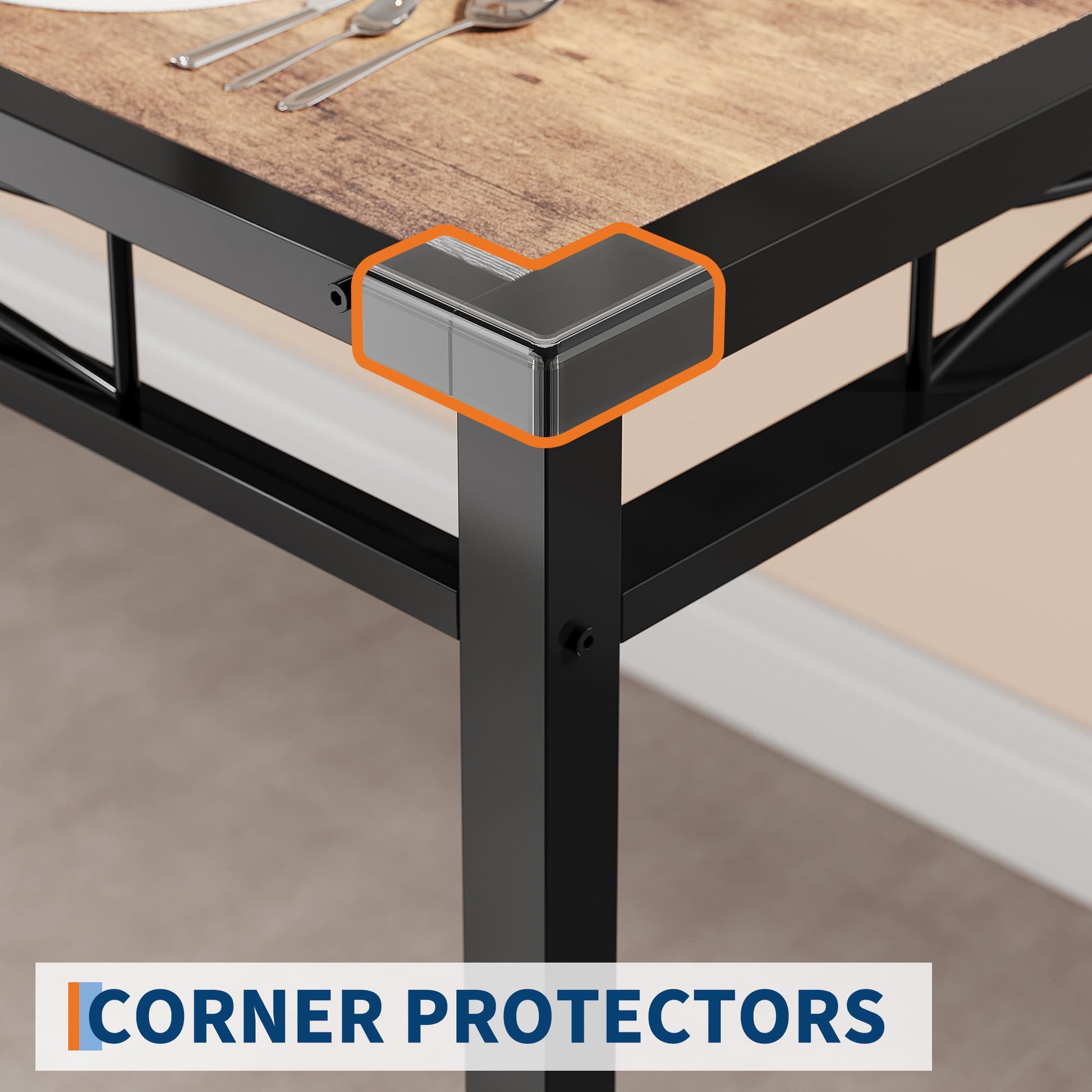 Set da pranzo Garvee per 2 persone con sedie imbottite, protezioni angolari, robusto legno MDF, ergonomico, salvaspazio, marrone, cucina e appartamento