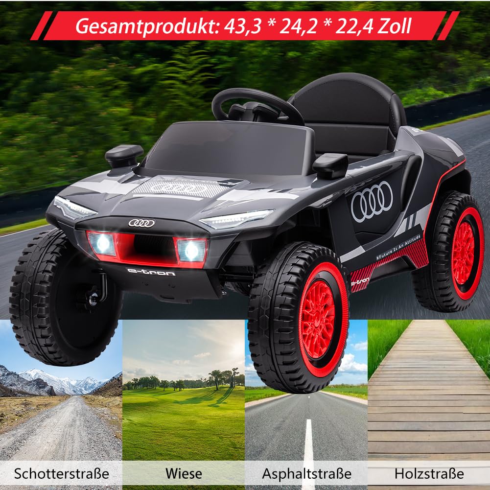 Garvee Kids Electric Car Extra Large Veicolo da Corsa Grigio per Piste da Corsa dai 3 Anni