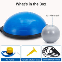 Garvee Palla Da Equilibrio 25in Trainer Core Allenamento Resistente PVC Base Antiscivolo Bande Resistenza Casa Blu