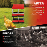 Nido per galline Garvee a 3 fori, in metallo, antiruggine, con vassoio rimovibile per fattoria e giardino, comodo e facile da pulire