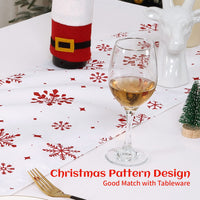 Garvee Tischdecke Natale Rotonda con Motivo Fiocchi di Neve, Doppio Strato 150GSM Poliestere, Resistente all'Acqua e Macchie, Lavabile in Lavatrice, per Cucina e Festa, Rosso, 150cm