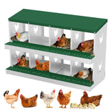 GARVEE Nido per Galline in Metallo con 8 Scomparti – Resistente alle Intemperie, Ideale per Pollai e Allevamenti Avicoli, 108×43×67 cm - Verde