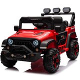 Auto elettrica per bambini GARVEE 12V con telecomando, luci a LED, Bluetooth, cinture di sicurezza, pneumatici antiscivolo, rossa, per bambini dai 3 anni in su - Rosso