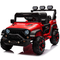 Auto elettrica per bambini GARVEE 12V con telecomando, luci a LED, Bluetooth, cinture di sicurezza, pneumatici antiscivolo, rossa, per bambini dai 3 anni in su