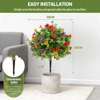 Garvee Set da 2 pezzi Alberi artificiali da 2 piedi Realistici Bassa manutenzione Durevole Per interni ed esterni Ufficio Decorazione per feste Verde