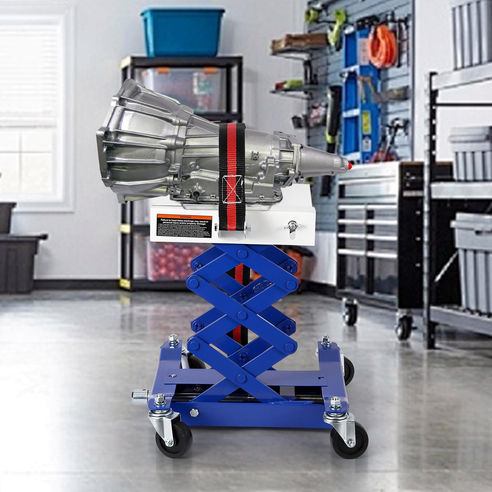 Cric idraulico a basso profilo da 450 libbre, corsa da 7 a 23 pollici, blu