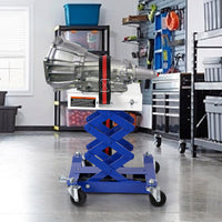 Cric idraulico a basso profilo da 450 libbre, corsa da 7 a 23 pollici, blu