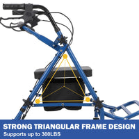 Garvee Rollator pieghevole e leggero per anziani - Con ruote in ferro e telaio triangolare in alluminio per la massima stabilità fino a 150 kg