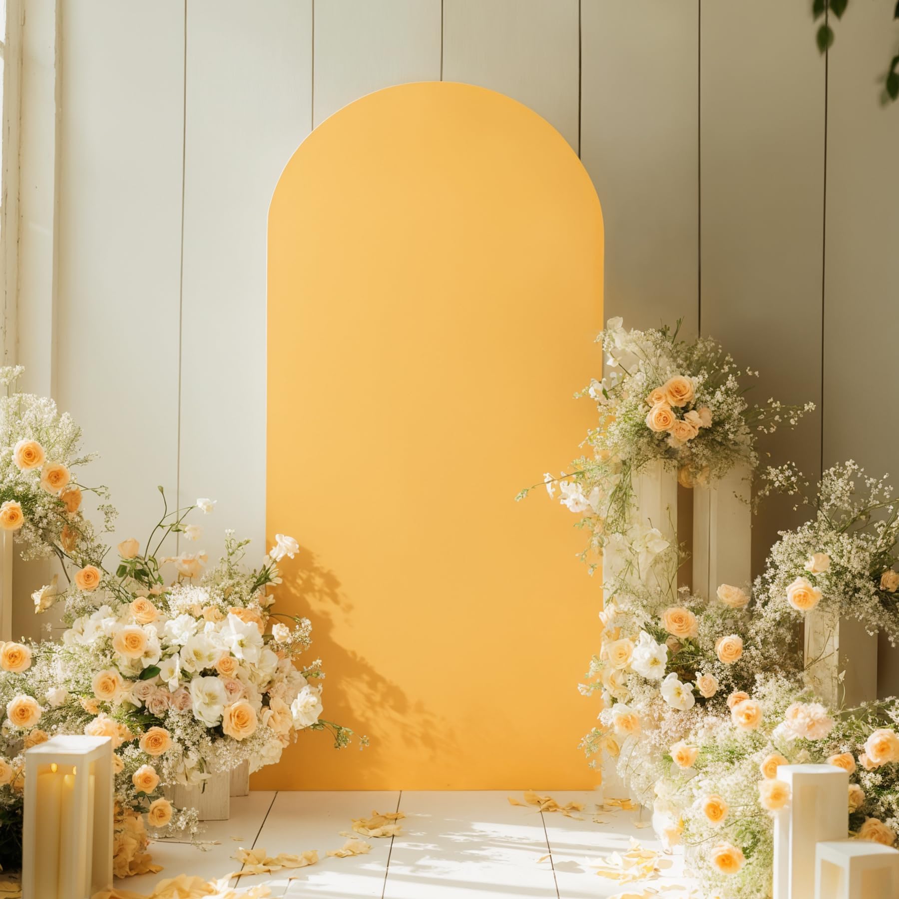 Garvee Wedding Arch Cover Set 3 pezzi in spandex con cerniera per feste e cerimonie Neutro