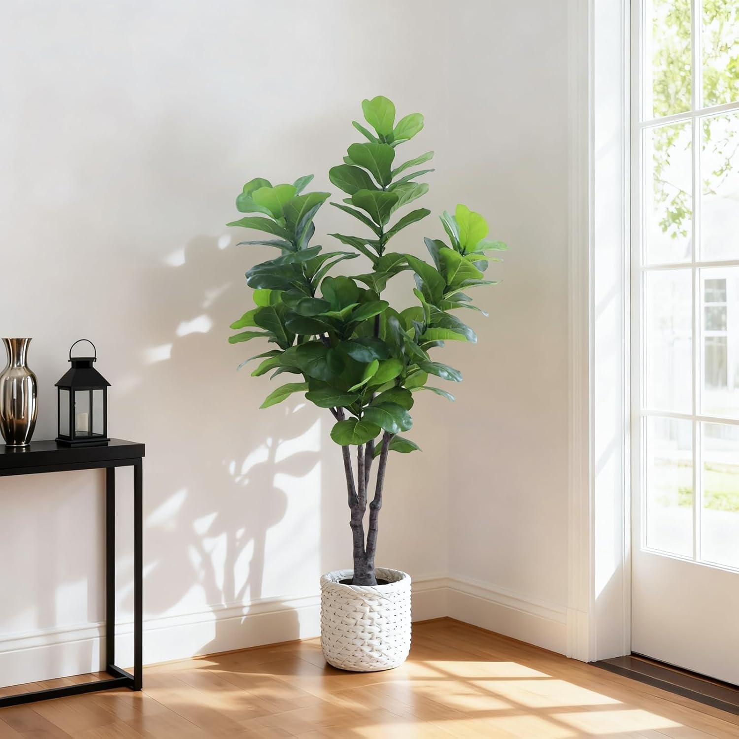 Albero artificiale Garvee da 182.88 cm, realistico, verde, durevole, per interni, senza manutenzione, per casa e ufficio